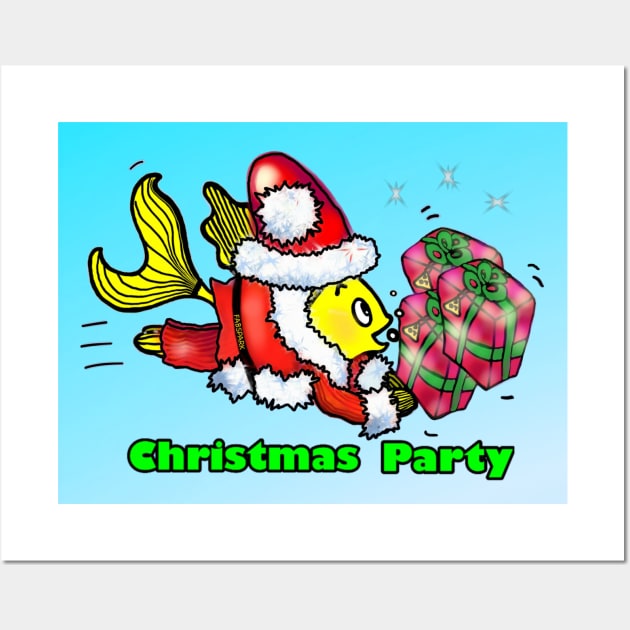 SantaFish- Christmas Party Wall Art by FabSpark